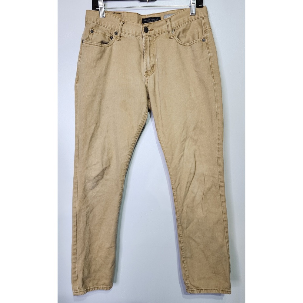 Aeropostale Skinny Denim Jeans Men's Size 30x29 Tan 5-Pocket Tag 30x30